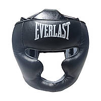 Шлем-маска тренировочная каратэ EVERLAST M кожа черный