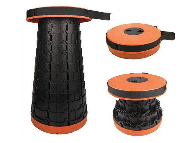 Стілець портативний складаний Retractable Folding Stools (Black Orange)
