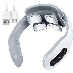 Міостимулятор масажер для шиї з USB, 1200 мАч, MD066 / Багатофункціональний електромасажер для шиї