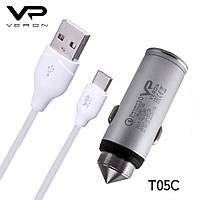 Car charger Veron T05C QC3.0 Metal Car Charger Set (Type C) -3A