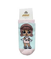 Тонкі дитячі шкарпетки для дівчинки з лялечкою Лол LOL Туреччина K20133 Зелений Хіт!.Хіт!