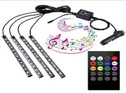 Підсвітка салону блютуз 12LED RGB (4 шт x22см)