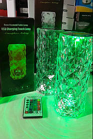 Настільна акумуляторна лампа -нічник (сенсорний) з пультом (16 колірний режим)