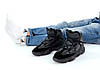 Чоловічі зимові кросівки Adidas Yeezy 500 Mid Winter Black (Чорні) Взуття Адідас Ізі 500 шкіра замш тепле хутро зима В'єтнам, фото 7