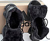 Чоловічі зимові кросівки Adidas Yeezy 500 Mid Winter Black (Чорні) Взуття Адідас Ізі 500 шкіра замш тепле хутро зима В'єтнам, фото 6