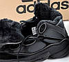 Чоловічі зимові кросівки Adidas Yeezy 500 Mid Winter Black (Чорні) Взуття Адідас Ізі 500 шкіра замш тепле хутро зима В'єтнам, фото 5