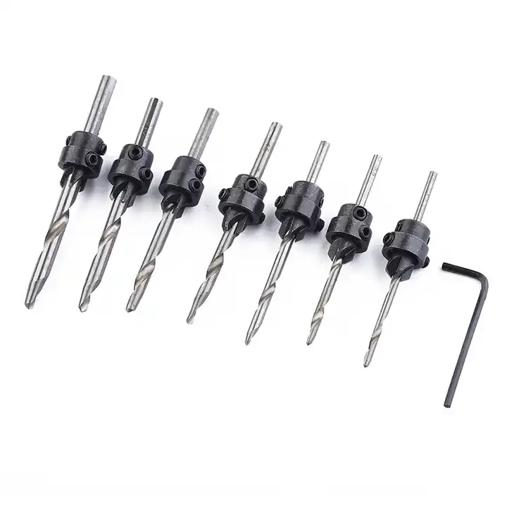 Набір свердел по дереву під саморізи з зенкерами 7 шт. (зенківки), фото 1
