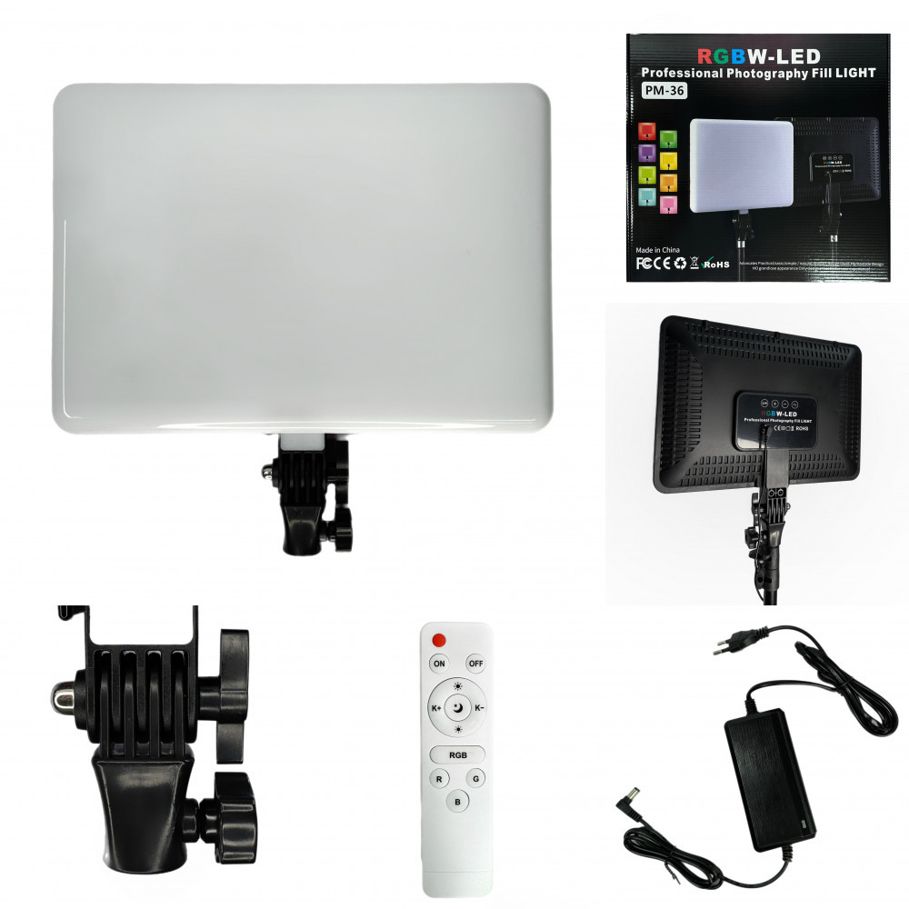 Светодиодный прожектор PM-36 36 cm 14" 352 pcs lights+RGB+adapter+remote - фото 1 - id-p2032064910