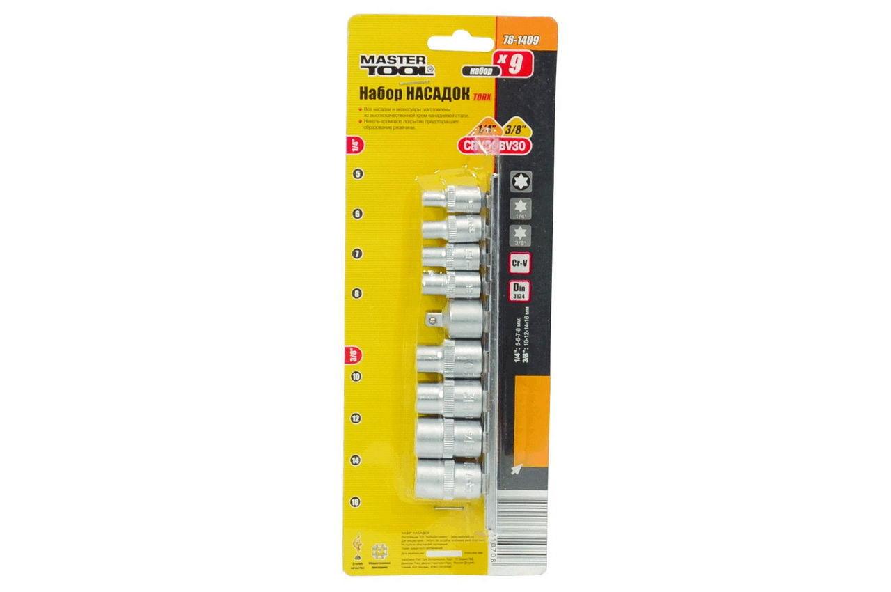 Набор головок Torx 3/8" Mastertool - 9 шт. (E5-E16) - фото 3 - id-p2032069029