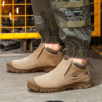 Черевики робочі чоловічі з посиленим носком та товстою підошвою пісочні 43р