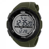 Тактичний годинник Skmei 1025 олива,годинник для військових,похідний годинник,олива наручний годинник ,армійський годинник