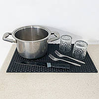Килимок для сушіння посуду (килимок для кухні підкладка під мокрий посуд) 50х30 см OSPORT (R-00019) Чорний