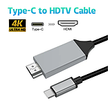 Кабель-адаптер type-C до HDMI, HDTV 30Hz 4K (1.8m), фото 2