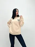 Зимовий жіночий светр з принтом утеплений на флісі в кольорах