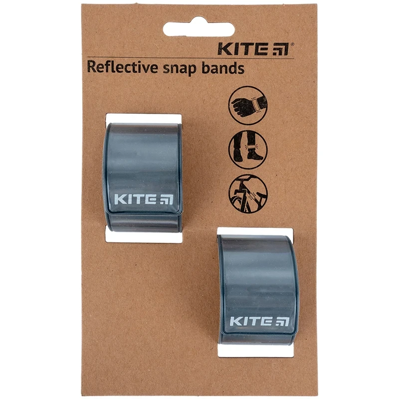 Набір браслетів світловідбивних Kite K23-108-1, темно-сірі