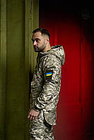 Тактическая куртка на флисе пиксель Terra Hot, Камуфляжная армейская одежда для ВСУ зимняя военная куртка