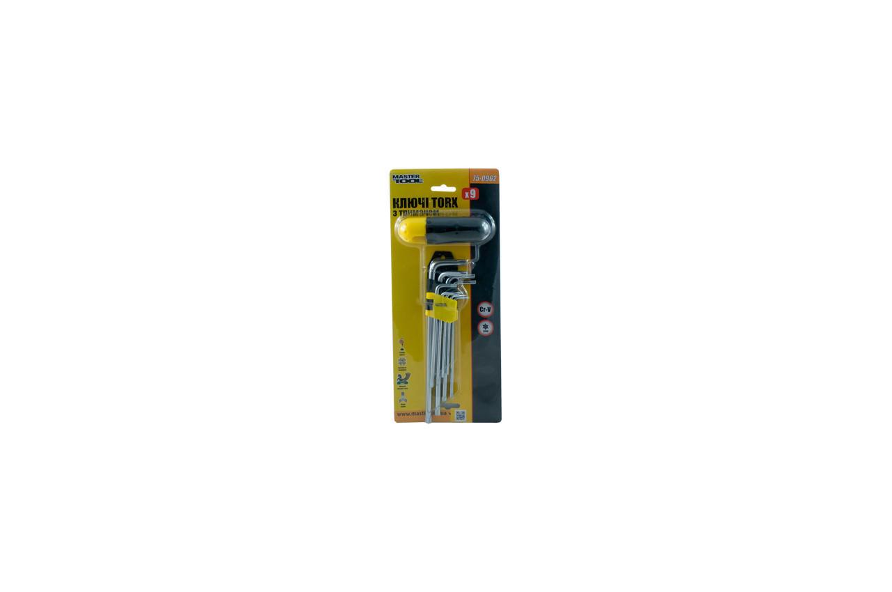 Набор Torx ключей Mastertool - 9 шт. с держателем удлиненные - фото 2 - id-p2032085451