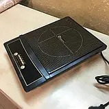 Індукційна настільна плита одна конфорка Domotec 5832MS одноконфоркова електроплита 2000 Вт AVK, фото 3