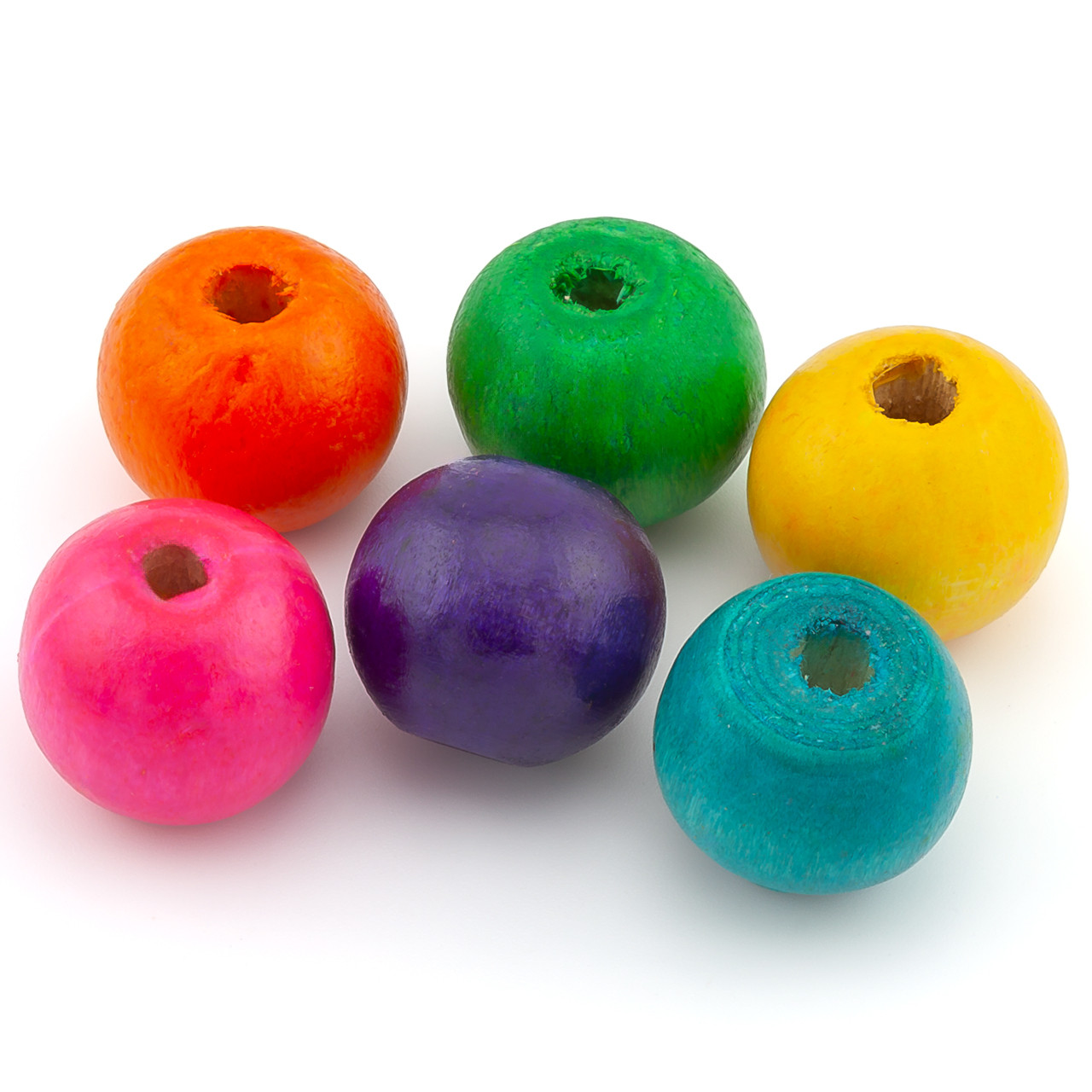 Дерев'яні намистини 20х18 мм Ø 4,5 мм Різні кольори +-50 г (+-20 шт.), фото 1