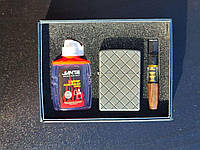 Подарочный набор 3 в 1 | Бензиновая зажигалка, бензин и мундштук | Идеальный подарок для мужчины