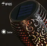 Водонепроникний ліхтар 52 см з ефектом полум'я Solar flame led light sensor activated, фото 5