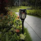 Водонепроникний ліхтар 52 см з ефектом полум'я Solar flame led light sensor activated, фото 7