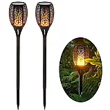 Водонепроникний ліхтар 52 см з ефектом полум'я Solar flame led light sensor activated, фото 9