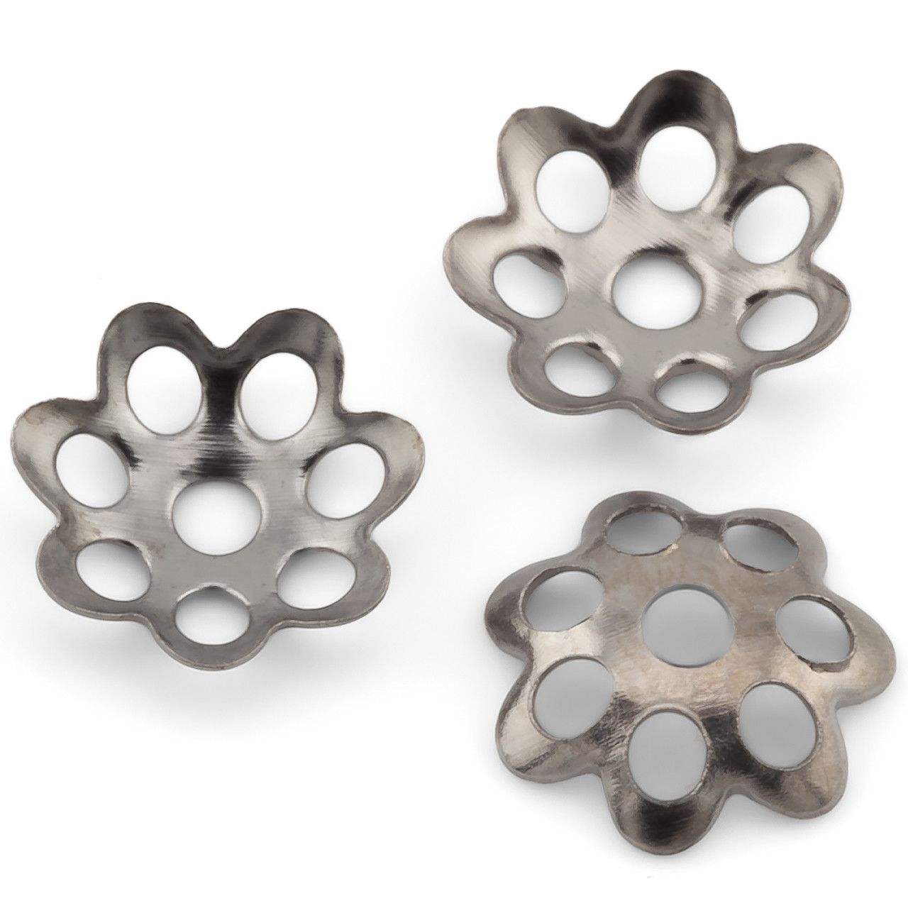 Обіймач для намистин Квітка +-300 шт. 6 мм Чорний Нікель, фото 1