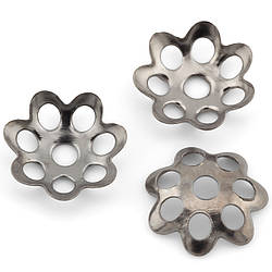 Обіймач для намистин Квітка +-300 шт. 6 мм Чорний Нікель