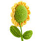 Соняшник на ніжці, в'язаний, 1 квітка, розмір 42х10см, колір Жовтий, 1шт., фото 2
