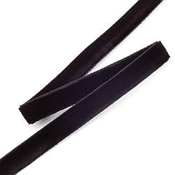 Стрічка оксамитова, двостороння, розмір 0,5см, ціна за 1м, колір Чорний