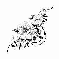Временная татуировка "Графические цветы"