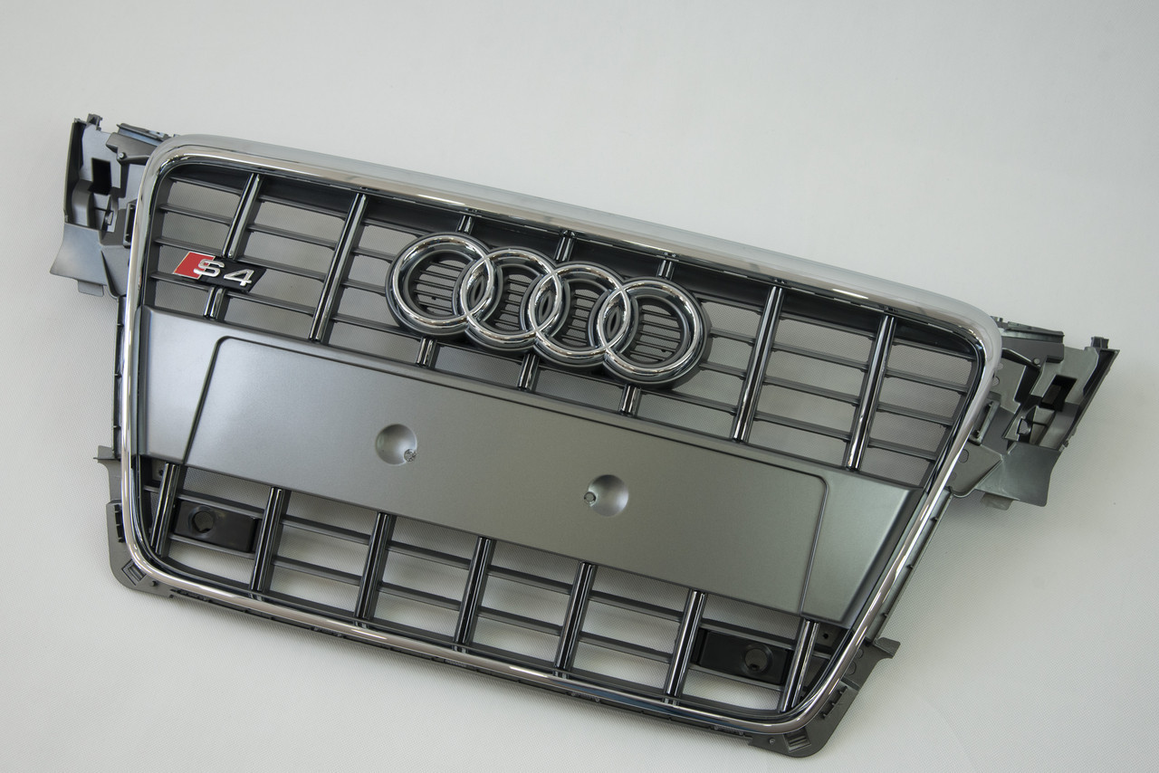 Решетка радиатора Audi A4 2007-2011 рік Серая с хромом (в стиле S-Line) - фото 2 - id-p2032191661