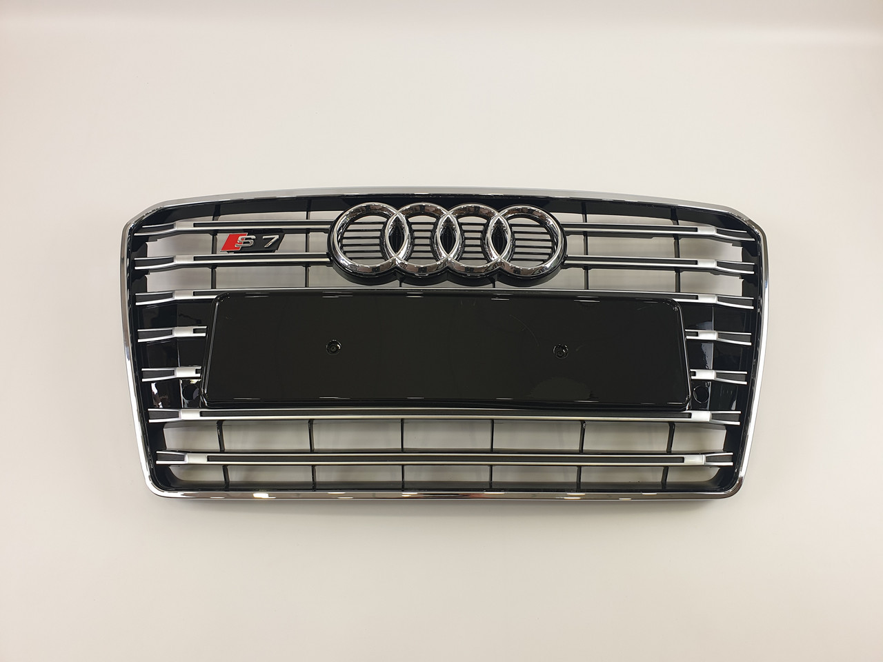 Решетка радиатора Audi A7 2010-2014год Черная с хромом (в стиле S-Line) - фото 2 - id-p2032191663