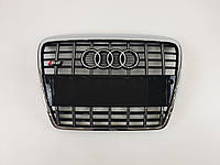 Решетка радиатора Audi A6 2004-2011год Черная с хромом (в стиле S-Line)
