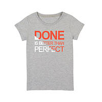 Футболка женская "Done is Better than Perfect", Сірий, M, Gray, англійська