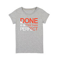 Футболка женская "Done is Better than Perfect", Сірий, XL, Gray, англійська