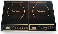 Настольная индукционная плита Rainberg на 2 конфорки с сенсорным управлением 4200Вт