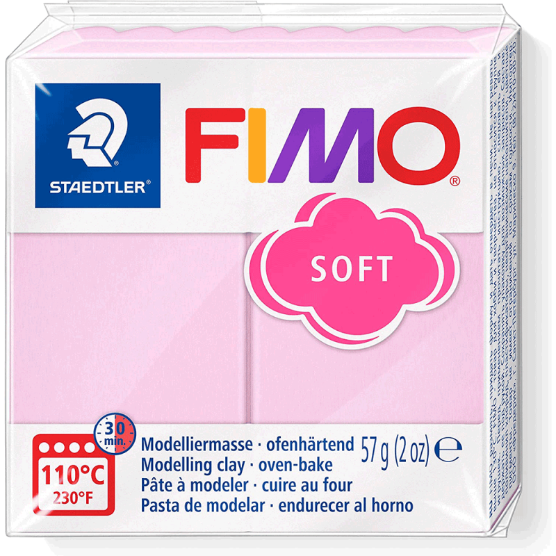 Пластика Soft, Рожева пастельна, 57 г, Fimo