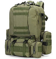 Тактичний рюкзак із підсумками 55 л, олива