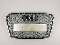 Решетка радиатора Audi A6 2011-2014год Серая с хром рамкой (в стиле RS)
