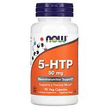 5-гідрокситриптофан, NOW Foods, 5-HTP, 50 мг, 90 рослинних капсул, фото 2