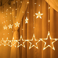 Xmas гирлянда STAR CURTAIN 12 WW Звезды Теплый белый 3M*80CM*50CM