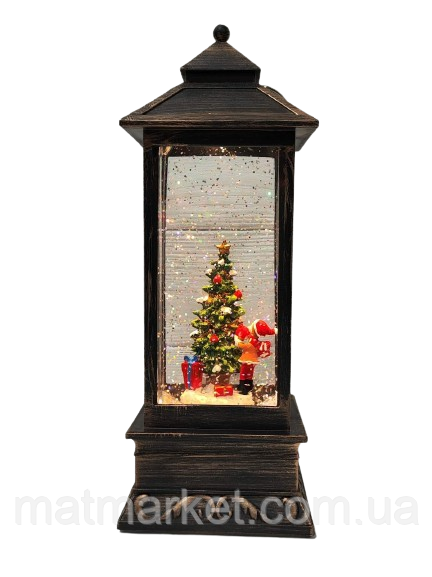 Новорічний музичний ліхтар світильник 28 см 0090D, фото 1