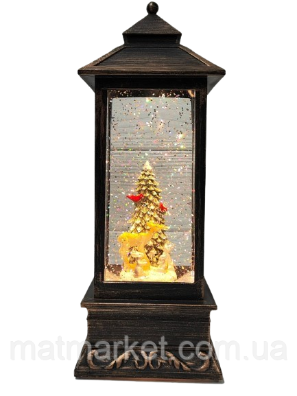 Новорічний музичний ліхтар світильник 28 см 0090B, фото 1