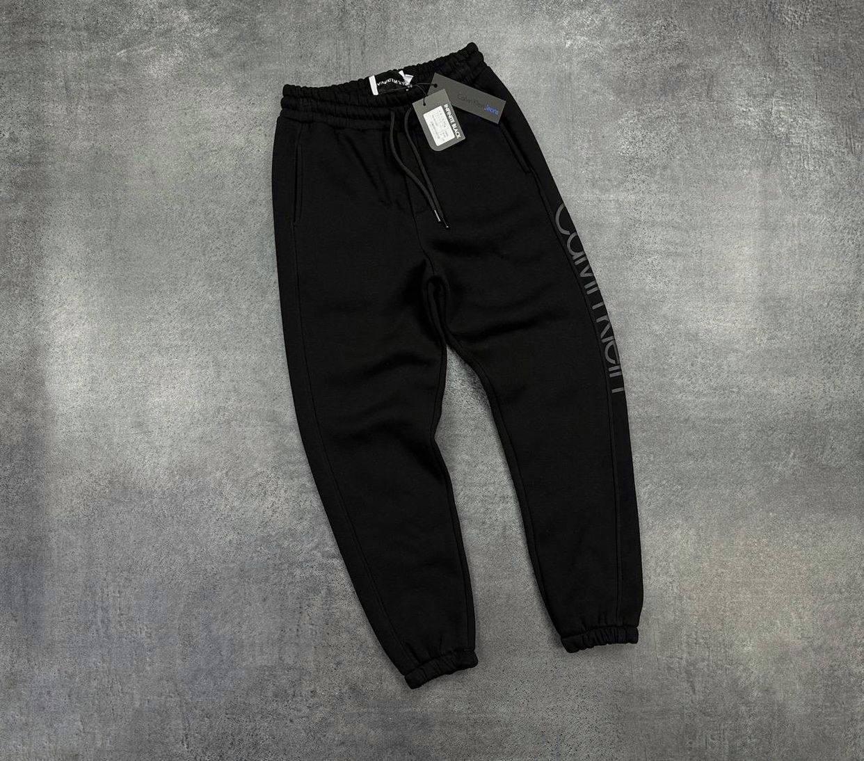 Чоловічі спортивні штани на флісі Calvin Klein D11569 чорні M, XL, фото 1