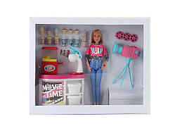 Лялька DEFA 29см рожева, телекамера(світло) меблі, аксесуари 8484 ТМ METR