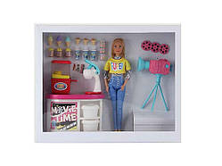 Лялька DEFA 29см жовта, телекамера(світло) меблі, аксесуари 8484 ТМ METR