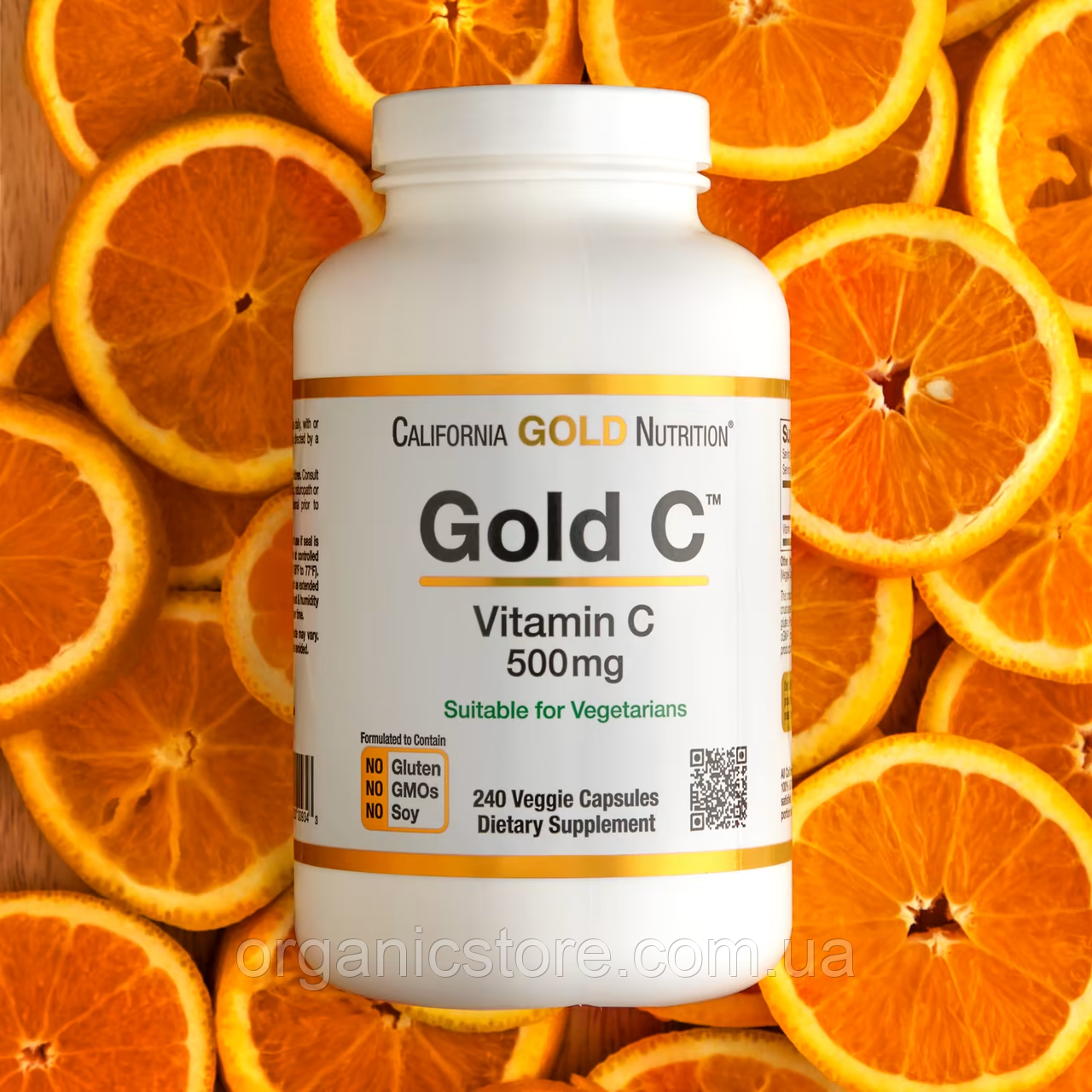 Вітамін C класу USP, Gold C, California Gold Nutrition, 500 мг, 240 вегетаріанських капсул