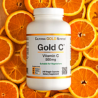 Вітамін C класу USP, Gold C, California Gold Nutrition, 500 мг, 240 вегетаріанських капсул